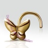 9ct Gold Butterfly Nose Stud Small